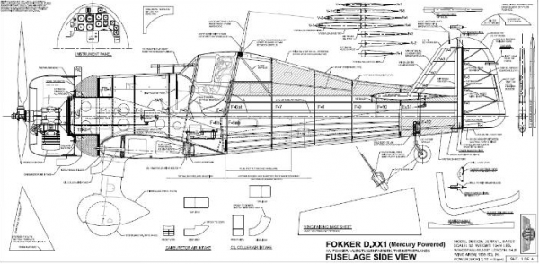 Fokker D.XX| 1/4 Plans